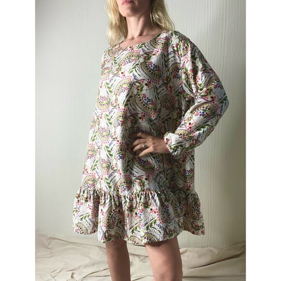 CYNTHIA ROWLEY Silk Floral Babydoll Mini Dress US 4 - Picture 3 of 16